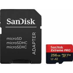 Sandisk Extreme Pro microSDXC 256GB U3 V30 A2 UHS-I with adapter