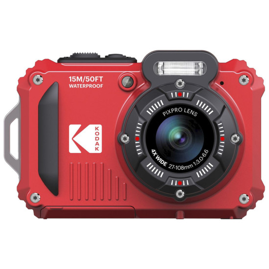 KODAK  WPZ2 Compact Φωτογραφική Μηχανή 16MP Οπτικού Ζουμ 4x με Οθόνη 2.7" και Ανάλυση Video Full HD (1080p) RED 