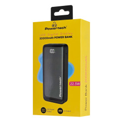 POWERTECH PT-1327 Power Bank 20000mAh 22.5W με 2 Θύρες USB-A και Θύρα USB-C Power Delivery / Quick Charge 3.0 Μαύρο