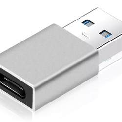 POWERTECH αντάπτορας USB 3.0 αρσενικό σε USB-C θηλυκό PTH-063, ασημί