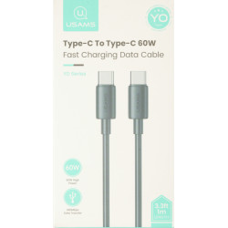 USAMS καλώδιο USB-C US-SJ711, 60W, 480Mbps, 1m, μαύρο