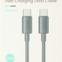 USAMS καλώδιο USB-C US-SJ711, 60W, 480Mbps, 1m, μαύρο