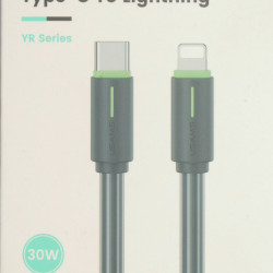 USAMS καλώδιο Lightning σε USB-C US-SJ735, 30W, 480Mbps, 1m, μαύρο